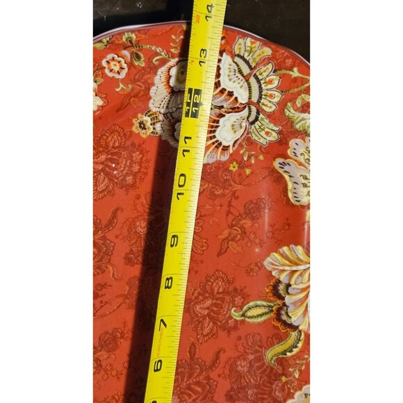 222 Fifth Gabrielle 3pc Set 6" Bowl 9" Square Plate & 14" Platter Fine Ceramic - Picture 3 of 16